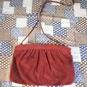 Vintage 1980s Cabrelli Burgundy Velvet Crossbody Bag